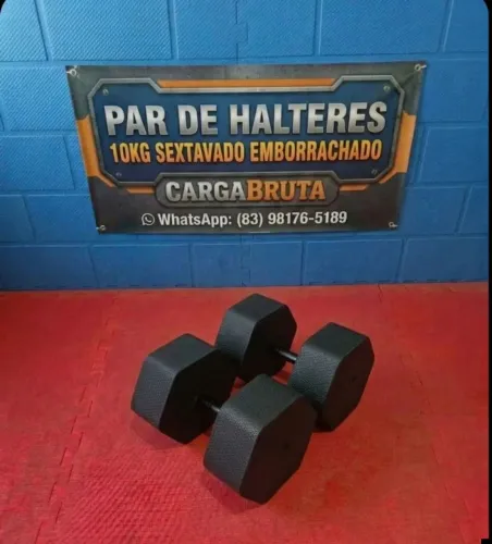 Par de halteres 10kg sextavado 