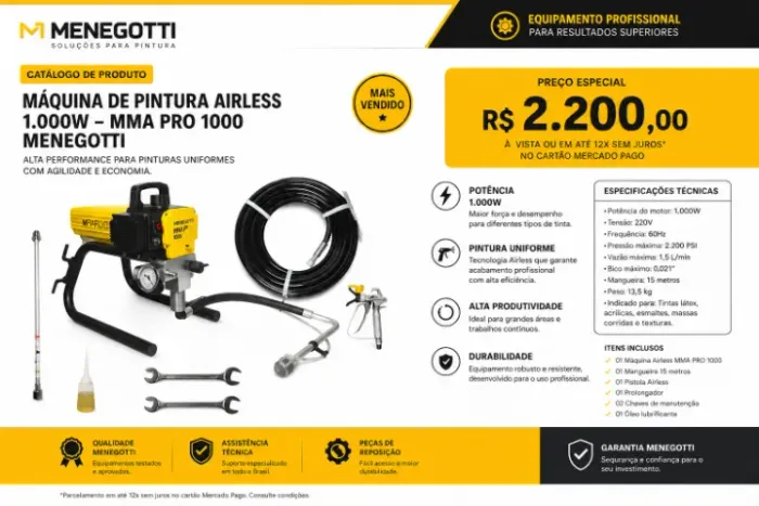 Máquina De Pintura Airless 1.000w - Mma Pro 1000 Menegotti