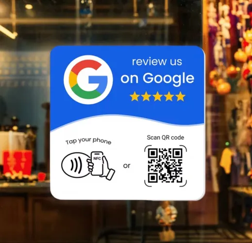 Placa de avaliação do google nfc / qr code