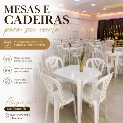 Aluguel de Mesas e Cadeiras para Eventos - Goiânia