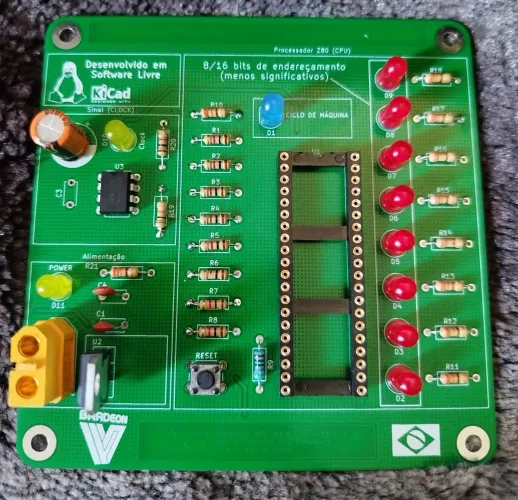 PCB para teste de CPU Zilog Z80