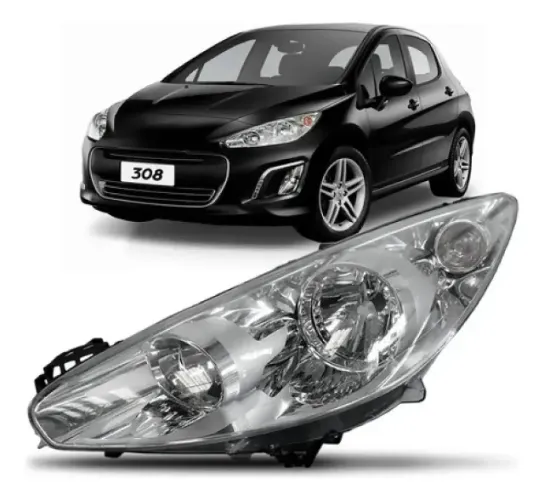 Farol Esquerdo Com Soquete Peugeot 308 2012 a 2015 Tyc