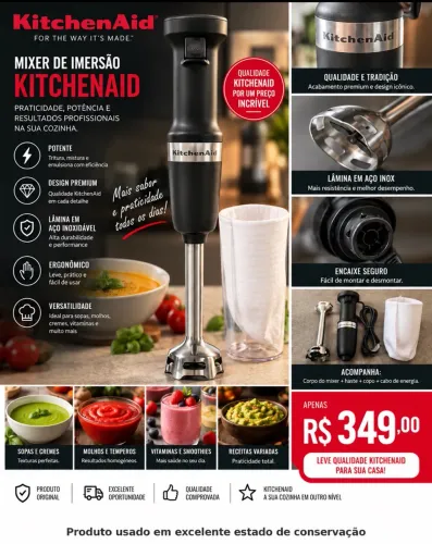 MIXER DE IMERSÃO KITCHENAID |