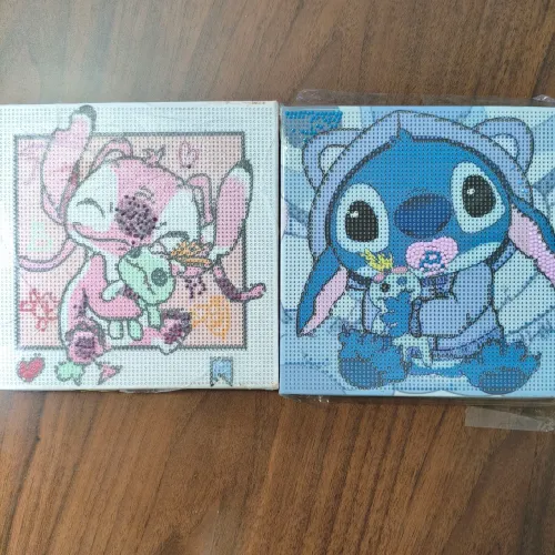 Kit Pintura com Diamantes 5D Stitch e Angel Completo