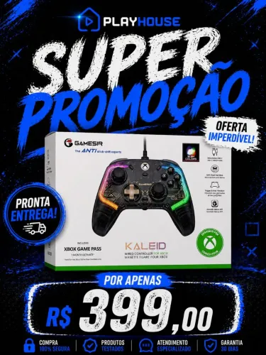 Controle Xbox One Séries S GameSir Kaleid RGB Com Fio Original R$399