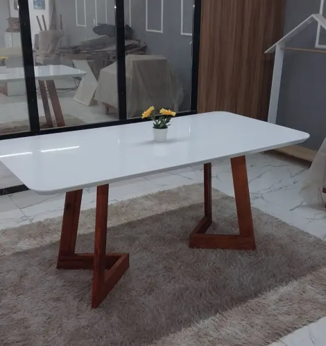 Mesa Alto Padrão Laqueada 1.80x90 MADEIRA 6 Lugares