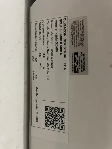 Ar Condicionado Split Springer Midea Inverter - 9.000 BTUs.