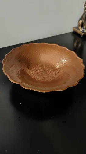 Centro de Mesa em Cobre Batido Antigo - 18cm