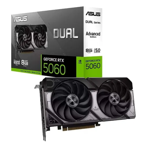 Placa de Vídeo Asus Dual GeForce RTX5060 OC Advanced 8GB GDDR7 PCI-Express NOVO lacrado