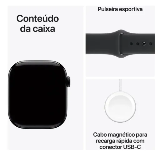 Apple Series 11 Watch (gps) 46mm preto-azeviche pulseira esportiva preto