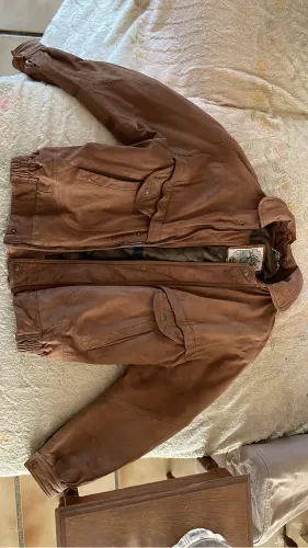 Jaqueta Brooksfield Couro Original Vintage C.G.C. Anos 90 - Rara - Tam. P