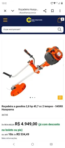 Rocadeira Husqvarna 47 cilitrada trovo por animais galinha peru pato ganco