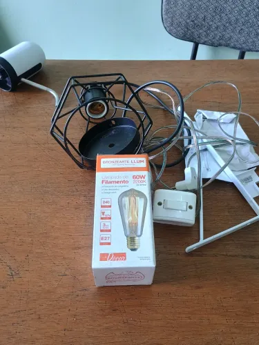 Luminária Pendente aramado preto 