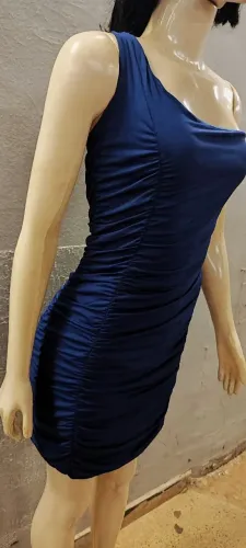 Vestido azul malha fria