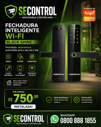 Fechadura digital slim nova digital, instalado
