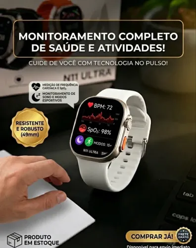 Kit Smartwatch MVP-135 Completo + Fone de Ouvido Bluetooth + 7 Pulseiras + Acessórios -