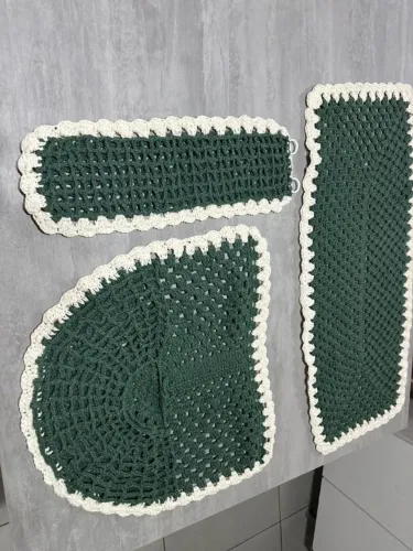 Tapete para banheiro de crossé no artesanal