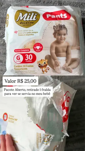 Fralda Mili tamanho G