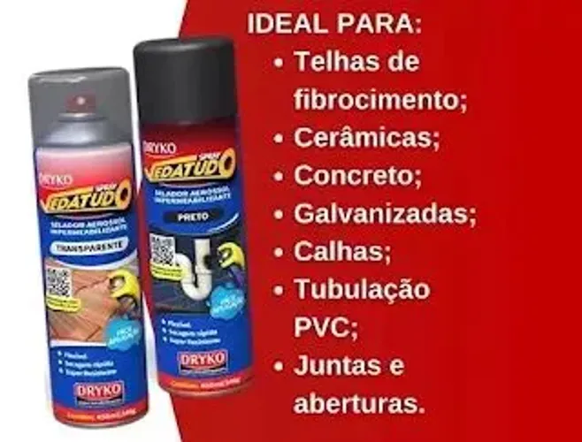 Spray Impermeabilizante Transparente 400ml Dryko Emborrachado Reparo Vazamento