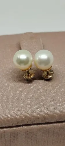 brincos ouro 18k, pérola cultivada, 6mm