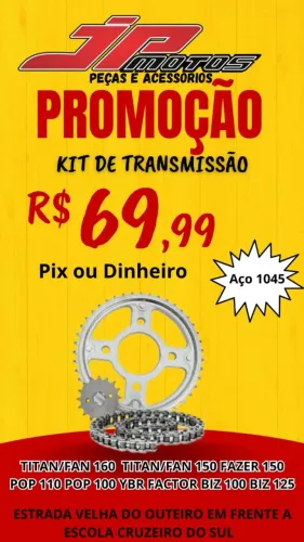 Kit de transmissao aço 1045  titan 150