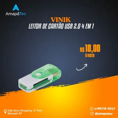 Leitor De Cartão Vinik Sd MicroSD