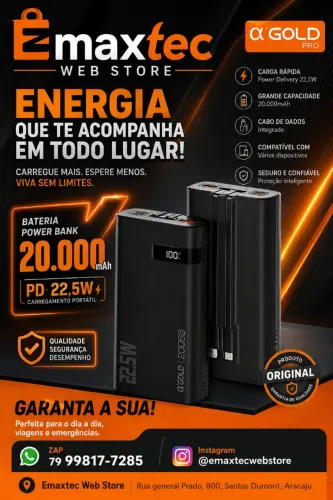 Power Bank Carregador Portátil 20.000mah Turbo 22.5w Agold