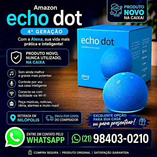 Amazon Echo Dot 4ª Geração Alexa - Azul