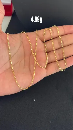 Cordão tijolinho em ouro 18k 5 gramas 