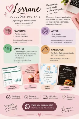 Artes para Instagram + Planilhas + Cardápio Digital