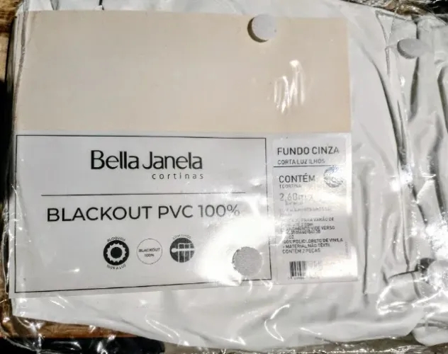 Cortina Corta Luz Blackout PVC 100% Bella Janela (2,60m x 1,70m) - Usado na Embalagem