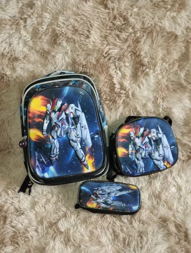 Kit Escolar Infantil Menino Mochila Lancheira Estojo 