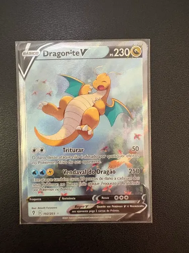 Carta Pokémon dragonite V SAR de céus em evolução MP/SP 192/203