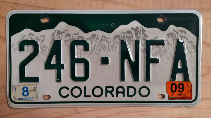 Placa de Carro Americana Original - Colorado 