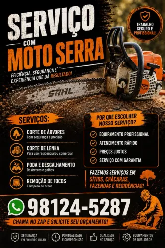 Serviço com moto serra