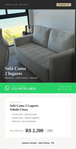 Sofa cama 2 lugares