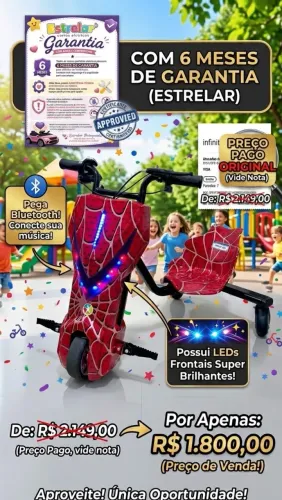 Triciclo Elétrico Infantil em Ótimo Estado