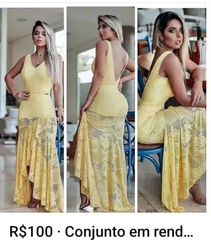 Conjunto feminino em renda.