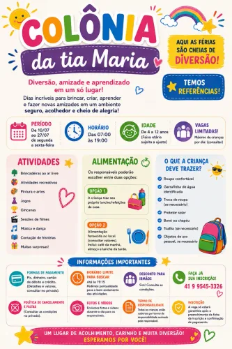 Colônia de Férias Infantil | Período Integral