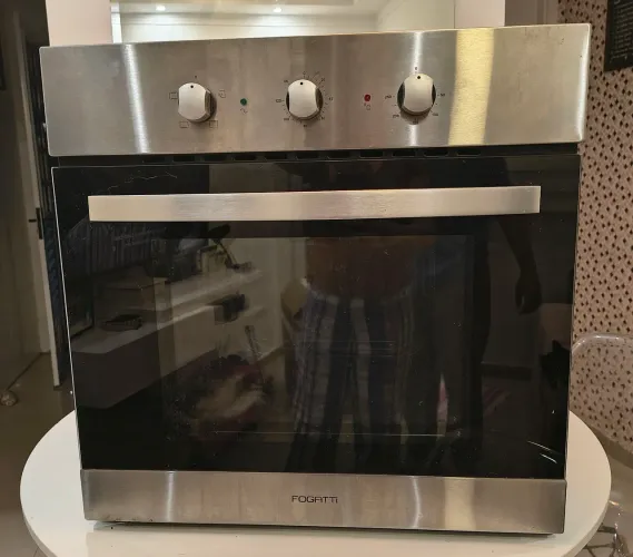 Forno fogatti de embutir em aço escovado