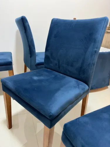 Conjunto kit de 4 cadeiras de jantar azul marinho (ou 2, 4 e 6 peças)