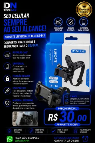 Suporte para celular no capacete 