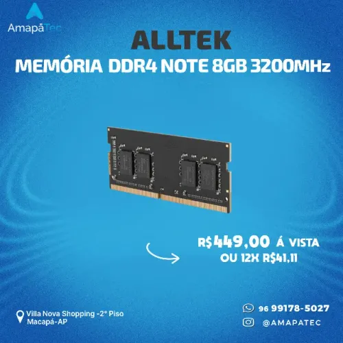 Memória Alltek 3200MHz DDR4 Notebook