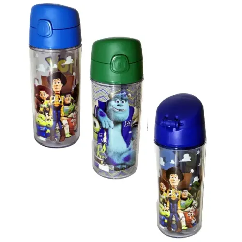 Garrafa Infantil Helsim Canudo 250ml - Monstros Toy Story Pixar