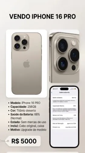 Celular 16 Pro 256 gb