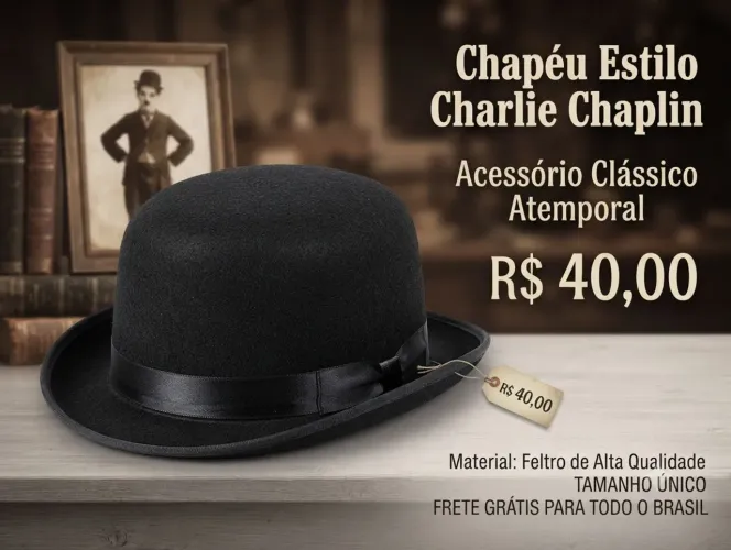 Chapéu Cuoco Charlie Chaplin 