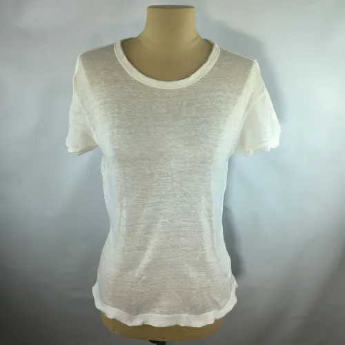 Camiseta feminina 100% puro linho H&M tamanho M básica branca
