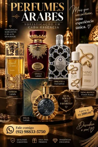 Perfumes árabes - Feminino e Masculino - a partir de 200 reais