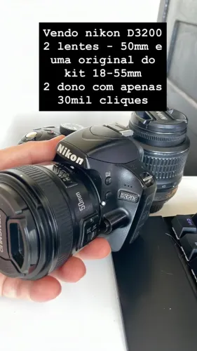Camera Nikon D3200 + lente 18-55 + lente 50mm