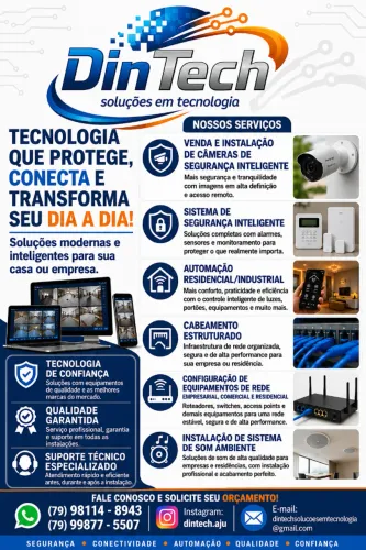 Instalação de Câmeras, Cabeamento de Rede e Casa Inteligente.